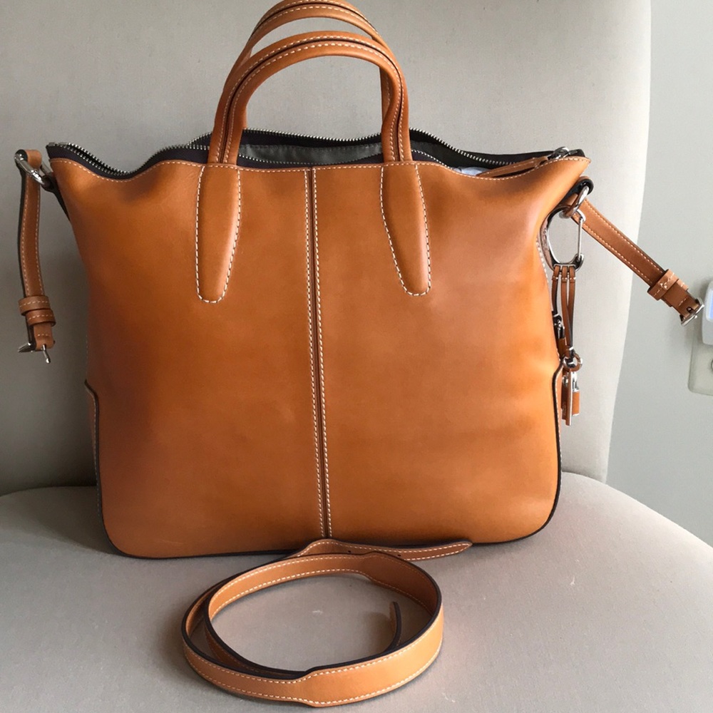 Tumi Leather Satchel - Camel